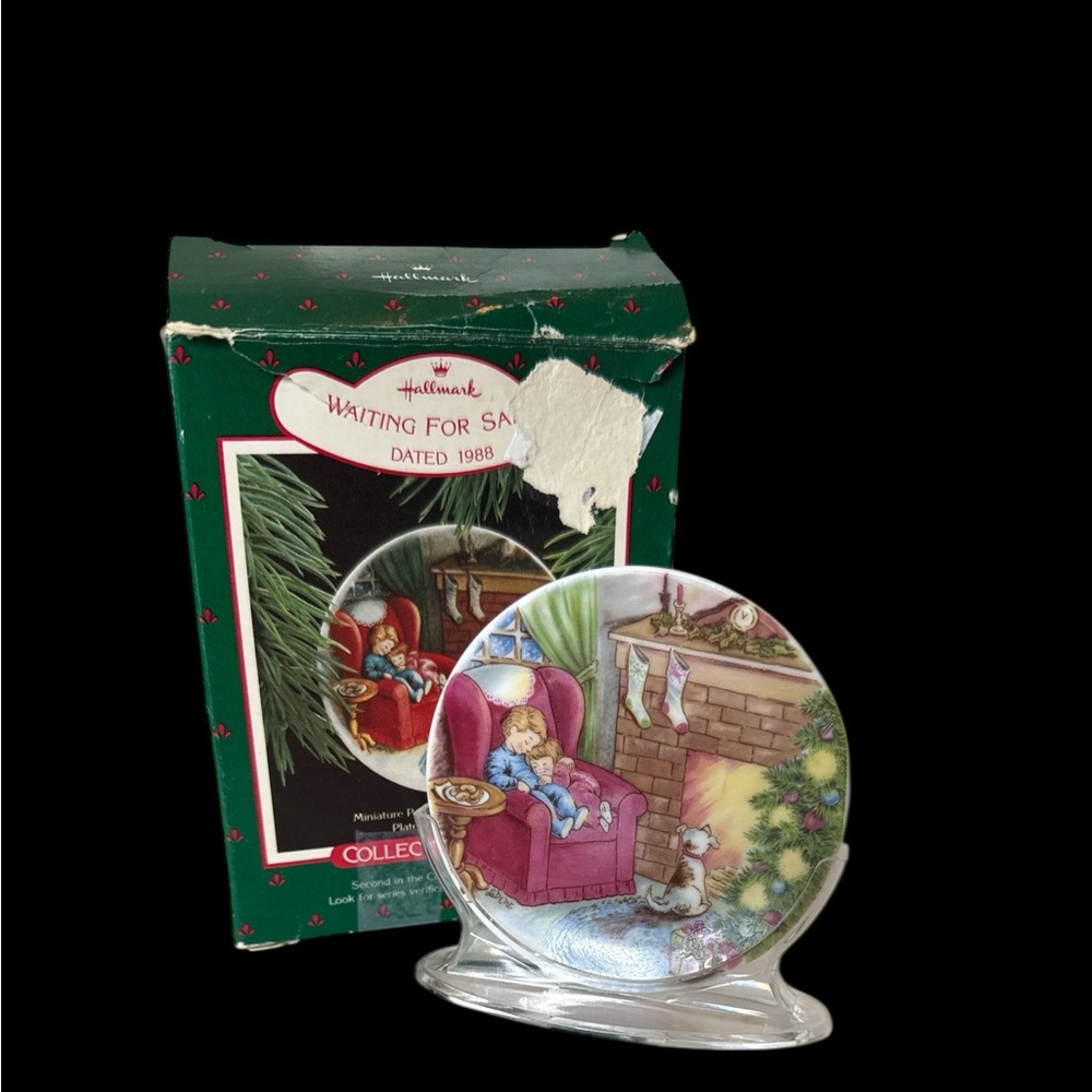 Vintage 1988 Hallmark Keepsake Ornament titled "Waiting for Santa”. (S 1 110225)